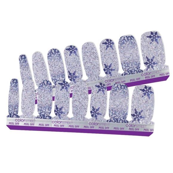 NWT Color Street "Ice Ice Maybe" Glitter Snowflakes Nail Strips - Picture 5 of 5